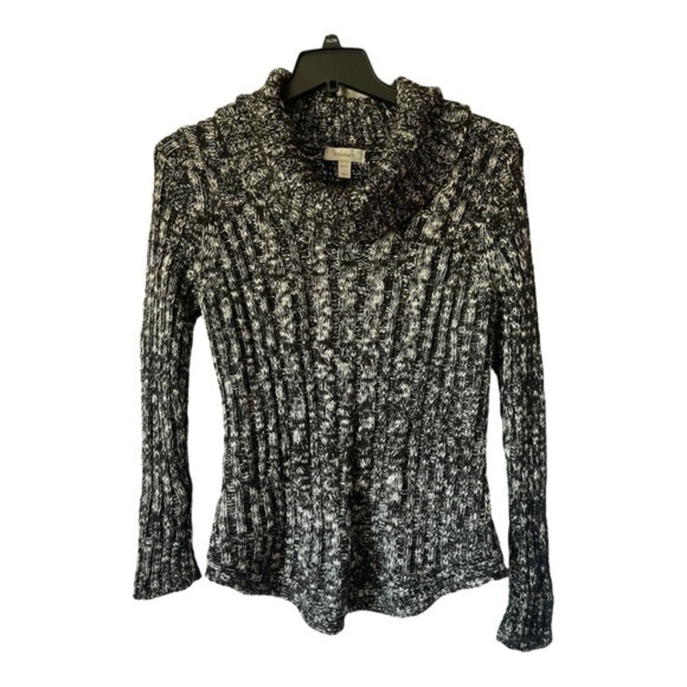 Dressbarn Womens Cowl Neck Sweater Grey Long Sleeve Knit Size Large Petite